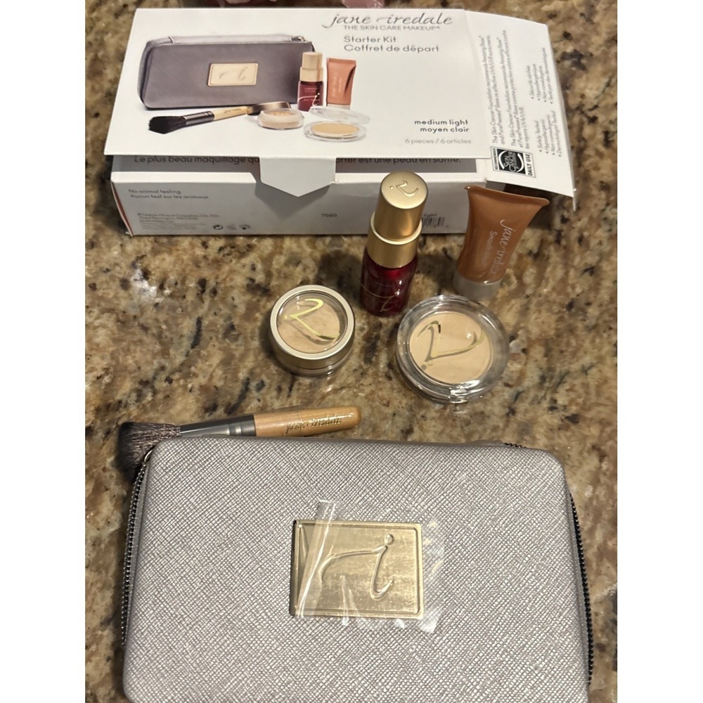 JANE IREDALE ~ 6 PIECE STARTER KIT ~ medium LIGHT / CLAIR ~ SET